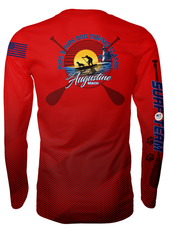 Pups & Sups Dog Surfing Classic Long Sleeve Performance
